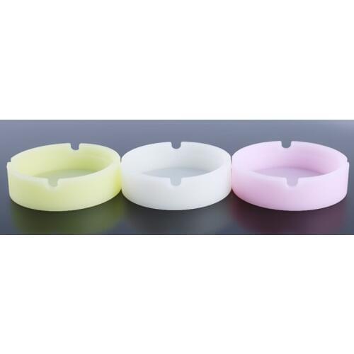 Eco-Friendly Rubber Silicone Round Ashtray Soft PLuminous Ash Tray Holder Cigarette Holder Room Office Bathroom Desk Ashtray