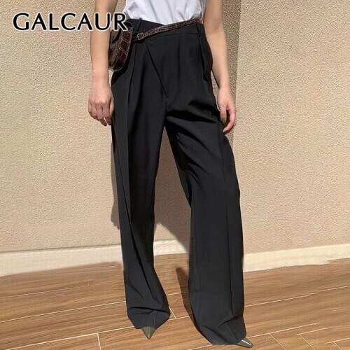 GALCAUR Women's Straight Trousers