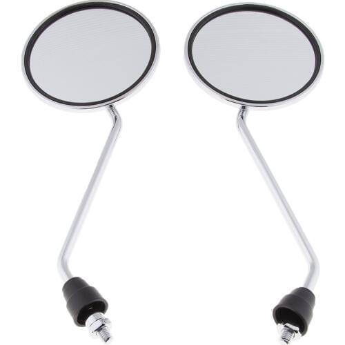 Chrome Motorcycle Scooter Rearview Rear View Side Mirrors 8mm Thread
