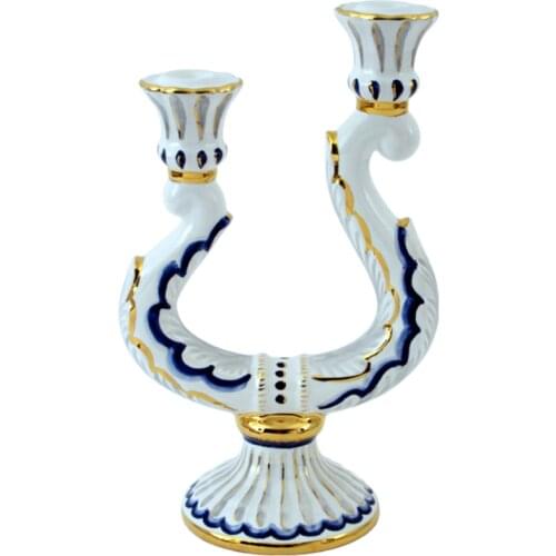 Italian handmade ceramic candlestick home decoration made in Italy