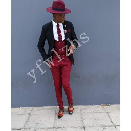 Handsome Groomsmen Peak Lapel Groom Tuxedos Mens Wedding Dress Man Jacket Blazer Prom Dinner (Jacket+Pants+Tie+Vest) A015