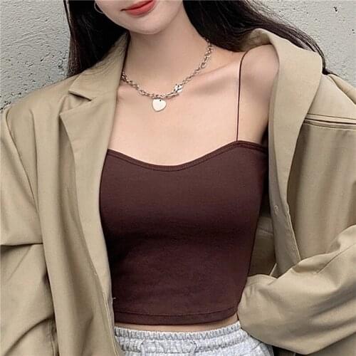 Black Halter Crop Tops Women Summer Camis Tank Casual Backless Camisole Fashion Sexy Tube Top Female Sleeveless Cropped Vest