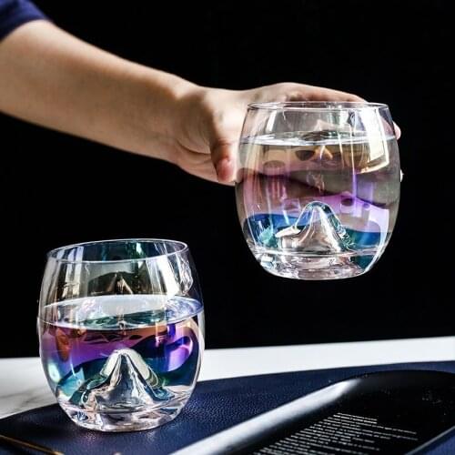 Round Iceberg Egg Short Thickened Color Crystal Glass Cup Household Water Cup Breakfast Milk Cup