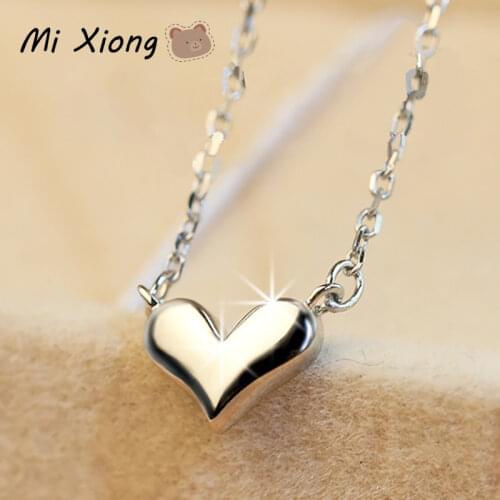 Mi Xiong 925 Sterling Silver Exquisite Mini Heart Pendant Without Inlaid Fresh Romantic Charm Ladies Holiday Gift Brand Jewelry