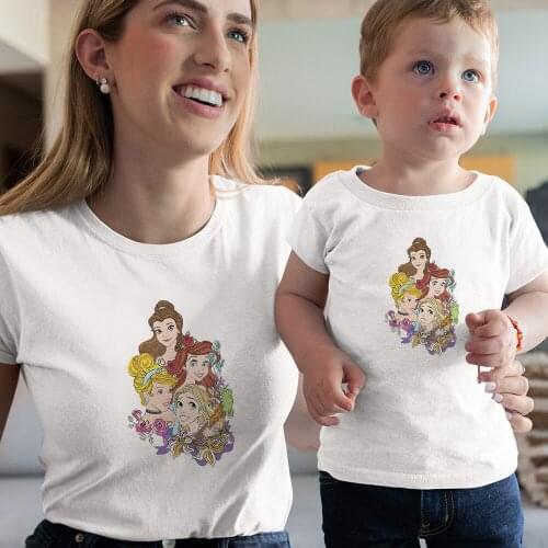 Summer New Products Family Matching Clothes Short Sleeve Comfortable Fashion Trend Women Men Dropship Harajuku Disney Princess