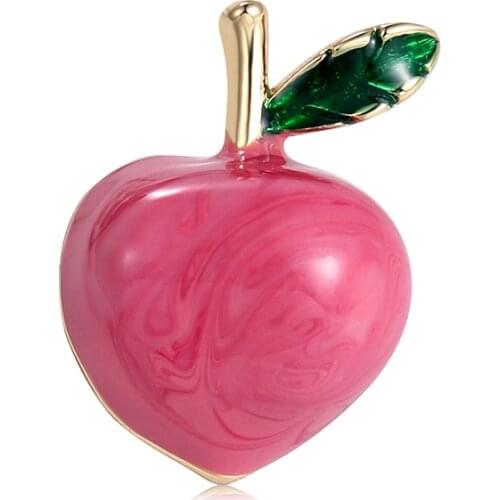 WEIMANJINGDIAN Brand New Arrival Apple Collar Pins Cute Jewelry Brooches for Women Kids or School