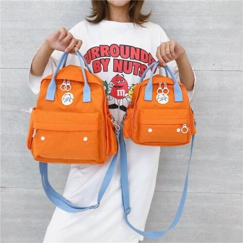 New Kawaii Womens Backpack Large and Small Size Mini Backpacks for Teenager Girls Female Cute Orange Shoulder Bags Womens Bag