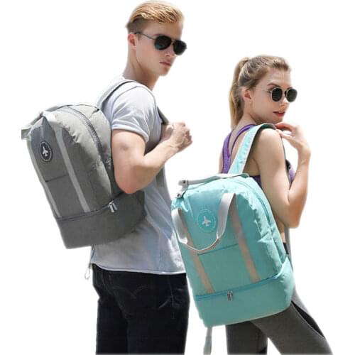 Dry and Wet Separation Fitness Backpack Waterproof Travel Backpack Large Capacity Sports Gymbag School Backpack For Teenage Girl