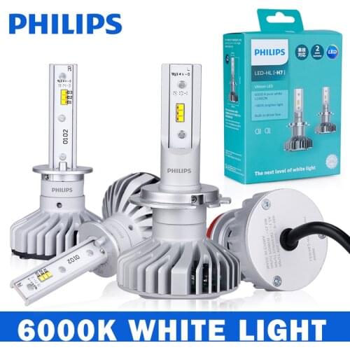 Philips Ultinon Essential Gen2 LED H7 12/24V 24W 6500K H1 H4 H11 9005 9006 Car Headlight LED Auto Lamps 11972UE2X2 (Pack of 2)