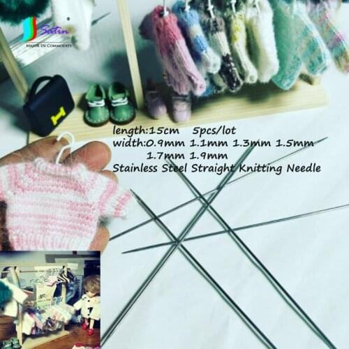 Full Size Length 15cm Professional Mini Stainless Steel Straight Knitting Needle Doll Clothes Socks Tools Sewing Knitting Needle