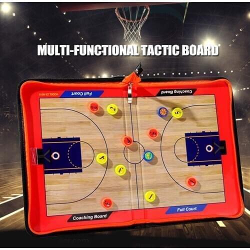 Professional PU leather Basketball Coaching Board Double-sided Coaches Clipboard Dry Erase w/marker Basketball Tactical Board