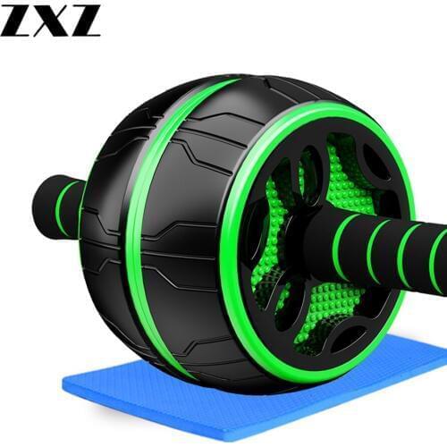 Keep Fit Wheels No Noise Abdominal Round Power Ab Roller Trainer with Mat for Body Building Exercise Fitness Home Gym Equipment
