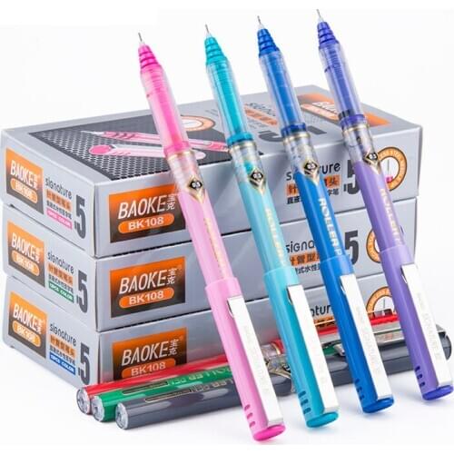 Baoke Business signature pen, BK108 straight liquid needle, water signature pen, 0.5mm office pen