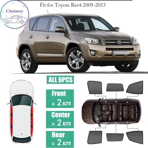 For Toyota RAV4 2009-2013 Window Sunshade UV Protection Ray Blocking Mesh Visor Laser Black Net Yarn