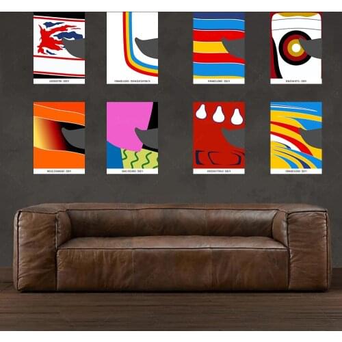 Modern minimalist F1 helmet poster