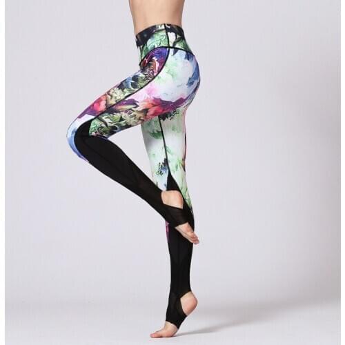 Women Sweatpants Quickly Dry Flower Printed Elastic Compression Legging Sport Trouser Jogger Workout Gym running Pant Sportswear