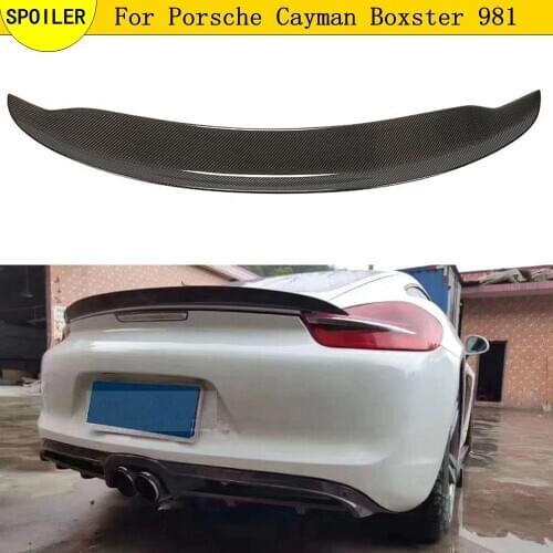 High Quality Carbon Fiber Spoiler For Porsche 981 Cayman Boxster 2013 2014 2015 2016 Wing Lip Spoilers