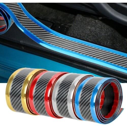 Car Sill Protection Door Protector Scratch Proof Sticker Strip Fiber Rubber Fashion Cool Protective