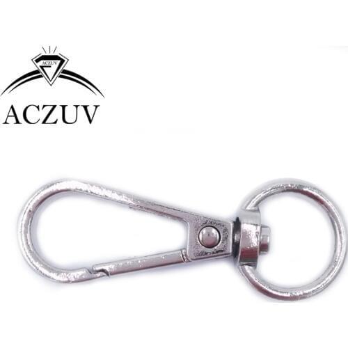 Rhodium Plated 100pcs 40mm 48mm Swivel Lobster Clasps Snap Hooks Plate Buckles for Keychains Purse Chain DIY Findings BBSC002