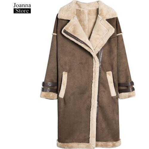 Women Long plus size Coats Warm Thick Velvet Faux Suede Coat Parka ladies Jacket Cotton Outwear vintage Autumn Winter jackets