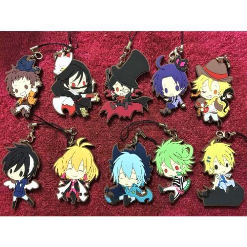 10pcs/lot Servamp Anime keychain VAMPIRE MAHIRU KURO SNOW LILY JEJE HYDE Rubber strap/mobile phone charms G313