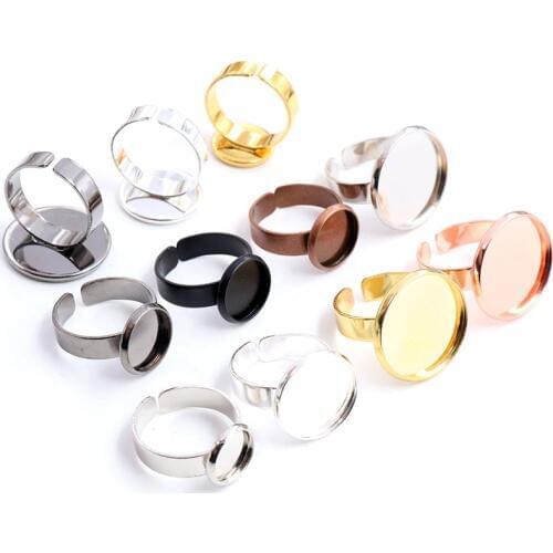 10mm 12mm 16mm 20mm Classic 8 Colors Plated Brass Adjustable Ring Settings Blank/Base,Fit 10mm 12mm Glass Cabochons Buttons