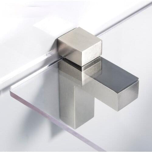 2pcs Adjustable Glass Clamp Solid Metal Wood/Glass Shelf Bracket Wall Mount Shelf Clamp Clip Furniture Hardware Fittings