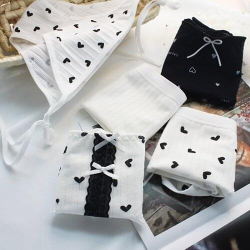 2021 Womens Cotton Underwear Lovely Girl Bow Panties Fashion Comfortable Briefs Low Waist Seamless Underpants Female Lingerie