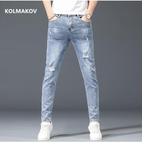 2021 summer Slim Fit men Jeans Classic Fashion Denim Skinny Jeans Male summer mens casual High Quality Trousers size 27-36