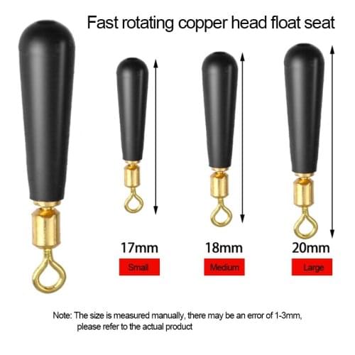 30/100Pcs Fishing Gear Block Rotation Drift Fishing Floats Accessory Bobber Copper Rubber Tools Fishing Gadget Float Rest