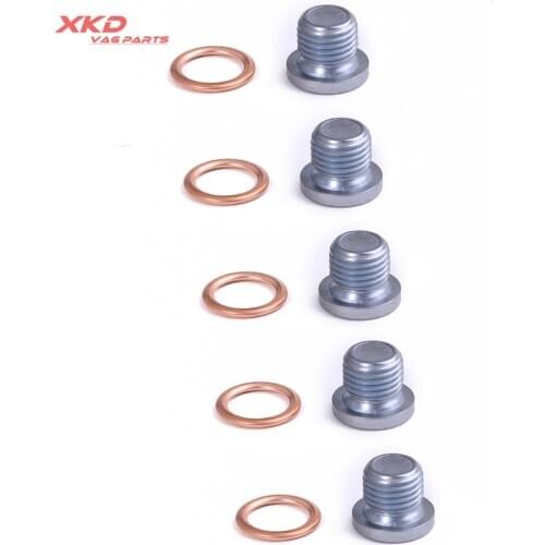5X Engine Oil Pan Drain Plug Kit Fit For Jet-ta Golf Tiguan CC EOS Au-di Q3 Q5 Q7 N 013 815 7 N 911 679 01