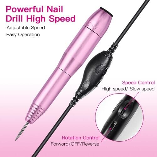 35000RPM Electric Nail Drill Machine Manicure Drill Machine Pedicure Drill Professional Nail Drill Salon Strong Nail Drill Tools