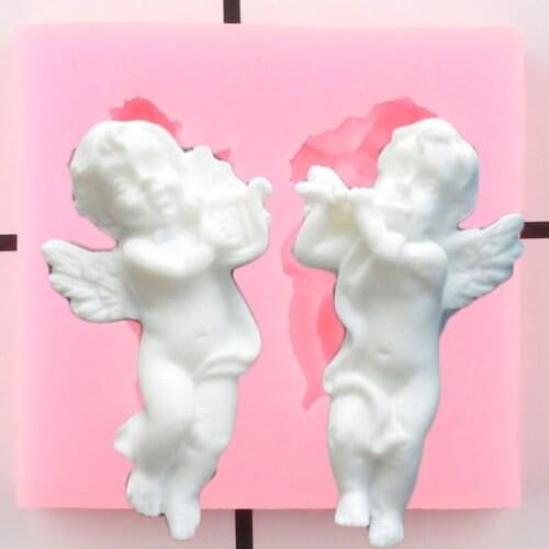 Angel Silicone Mold Baby Birthday Cake Decorating Tools Cupcake Topper Fondant Gumpaste Chocolate Mould Candy Resin Clay Molds