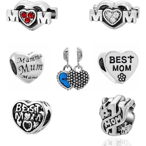 Elegant Charms For Mothers Day Gift Charm Beads Fit Pandora Bracelets Hot Sale Dropshipping Lovely Bead