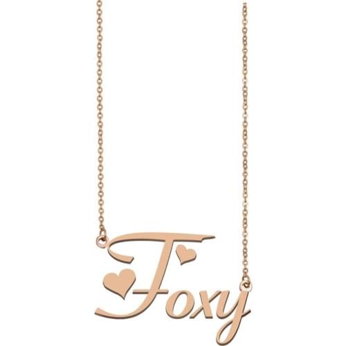 Foxy Name Necklace , Custom Name Necklace for Women Girls Best Friends Birthday Wedding Christmas Mother Days Gift