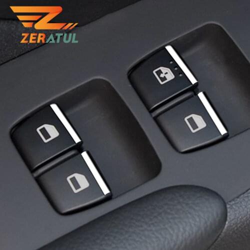 Zeratul Auto 7Pcs/Set ABS Chrome Window Lifter Switch Button Cover Trim for Hyundai Accent Solaris 2016 - 2020 Accessories