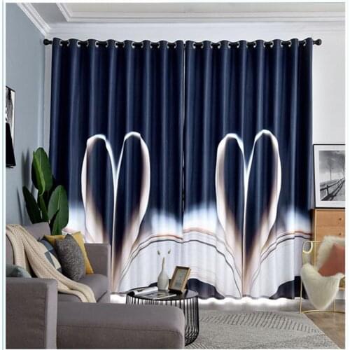 Customized curtain simple modern background curtain windproof curtains thickening shading Drapes Cortinas