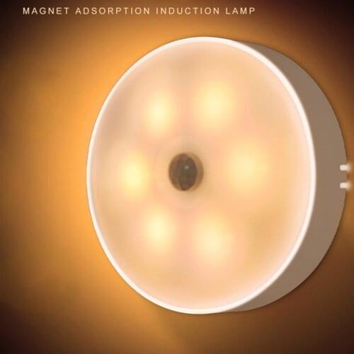 1PC 400mah USB Recharge LED Intelligent Human Body Induction Night Light Corridor Charging Household Corridor Wardrobe Light