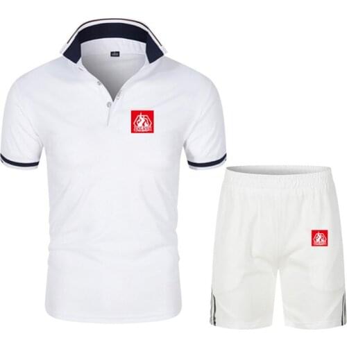 JXGXSX Mens Brand POLO Shirt Fashion Short Sleeve Shorts Set Two-piece Casual Sportswear Mens Breathable POLO Shirt