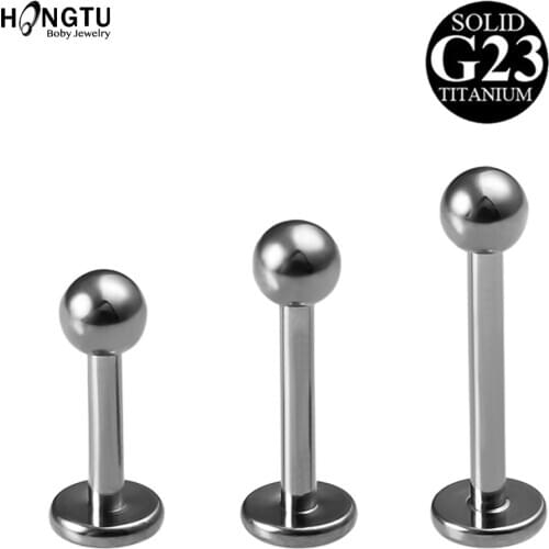 HONGTU 2PC 16G Titanium Tragus Piercings Labret Piercing Lip Rings Piercing Oreja Ear Cartilage Piercings Labret Body Jewelry