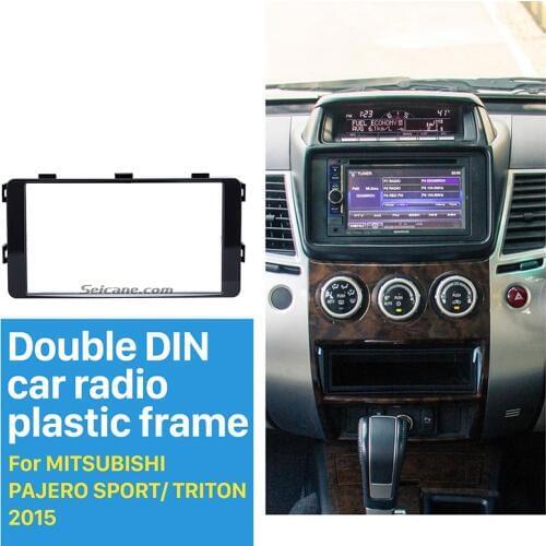 Seicane Double Din Car Stereo Fascia Trim Kit for 2015 Mitsubishi Pajero Sport Triton Trim Dash CD Installation Kit Frame