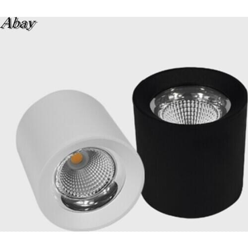 Round Dimmable COB LED Downlights 7W 9W 12W LED Ceiling Spot lights AC85~265V LED Ceiling Lamps Warm/Cold White Indoor Lighting