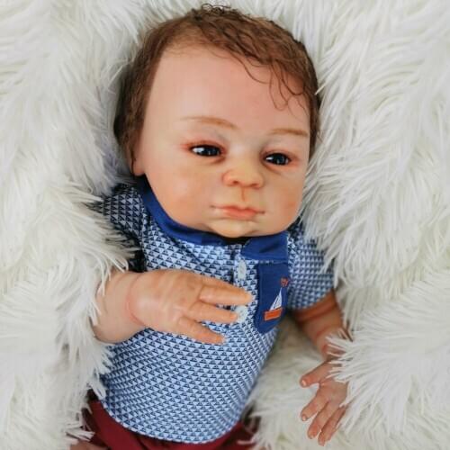 18 inch Handmade Doll Full Body Vinyl Silicone Baby Doll Toys Realistic Toddler Reborn Doll for Children Birthday Gift