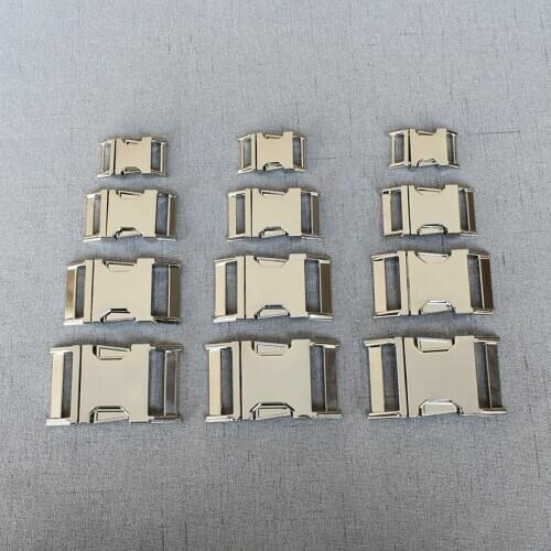 100Pcs/Lot 15mm 20mm 25mm 32mm Metal Backpack strap Buckle Quick Side Release Buckle for Bag Luggage Outdoor Backpack Strap Belt