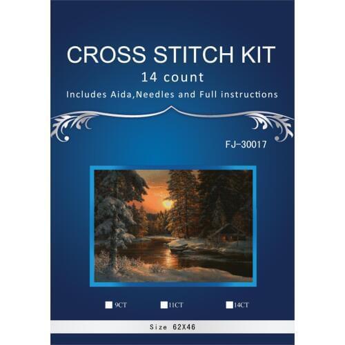 11/16/18/28 Needlework,DIY DMC 14CT Cross stitch,Set For Embroidery kits,Night sundown Counted Cross-Stitching