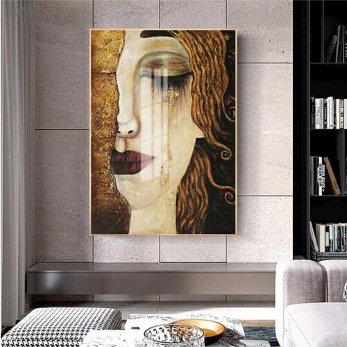 Classic Artist Gustav Klimt Tear Abstract Oil Painting on Canvas Posters and Prints Wall Pictures For Home Living Room Cuadros