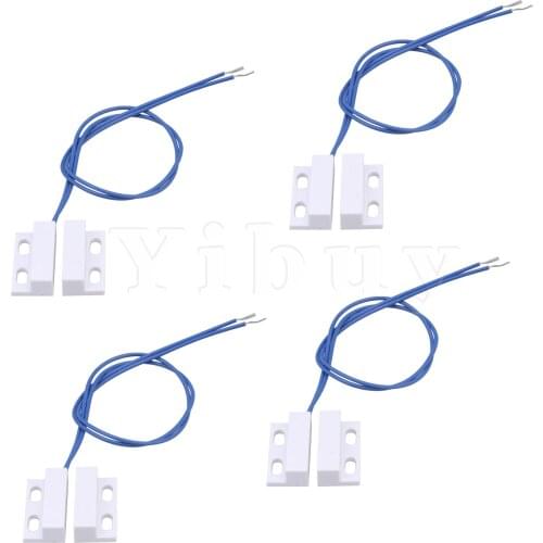 Normally Open Magnetic Sensor Switch System White AC110-220V Set of 4
