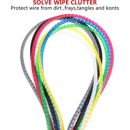 8mm 2m Line Organizer Pipe Protection Spiral Wrap Winding Pipe Wire Protector Cover Tube Hair Clipper Protector Anti-break Cable