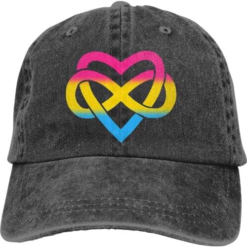 Pansexual Polyamory Inifinity Heart Baseball Cap Men LGBT transgender Caps colors Women Summer Snapback Caps