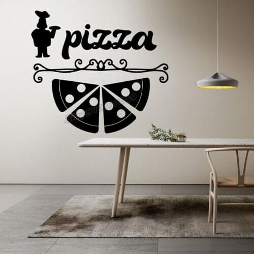 Pizza Wall Decal Kitchen Decor Cafe Pizzeria cooking Wall Sticker for Pizzeria Window Decor Vinyl Decal Art Decor Mural B308